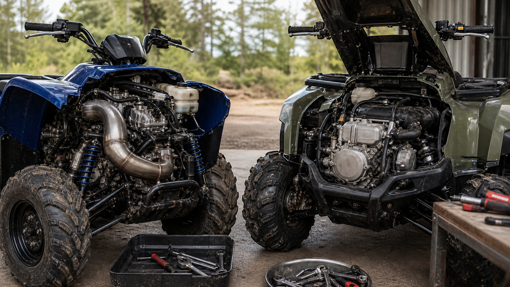 2-Stroke vs 4-Stroke ATVs: Engine Types Explained shown through a realistic ATV riding scene