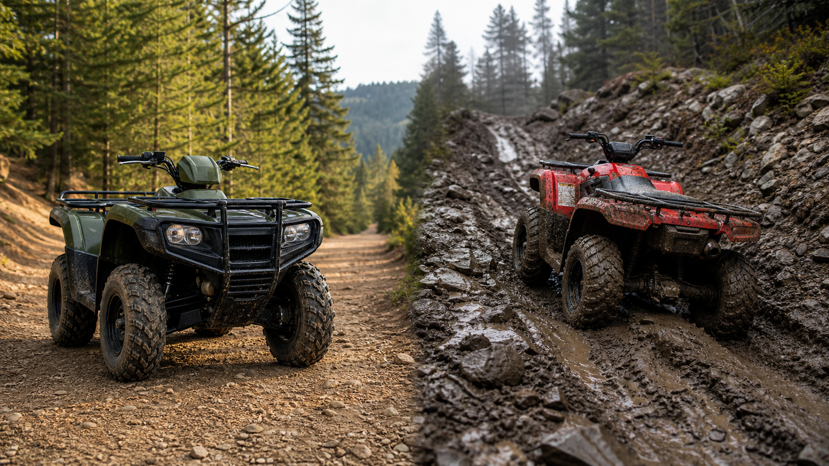 2WD vs 4WD ATVs: Which Type Is Better for Your Riding Style? shown through a realistic ATV riding scene