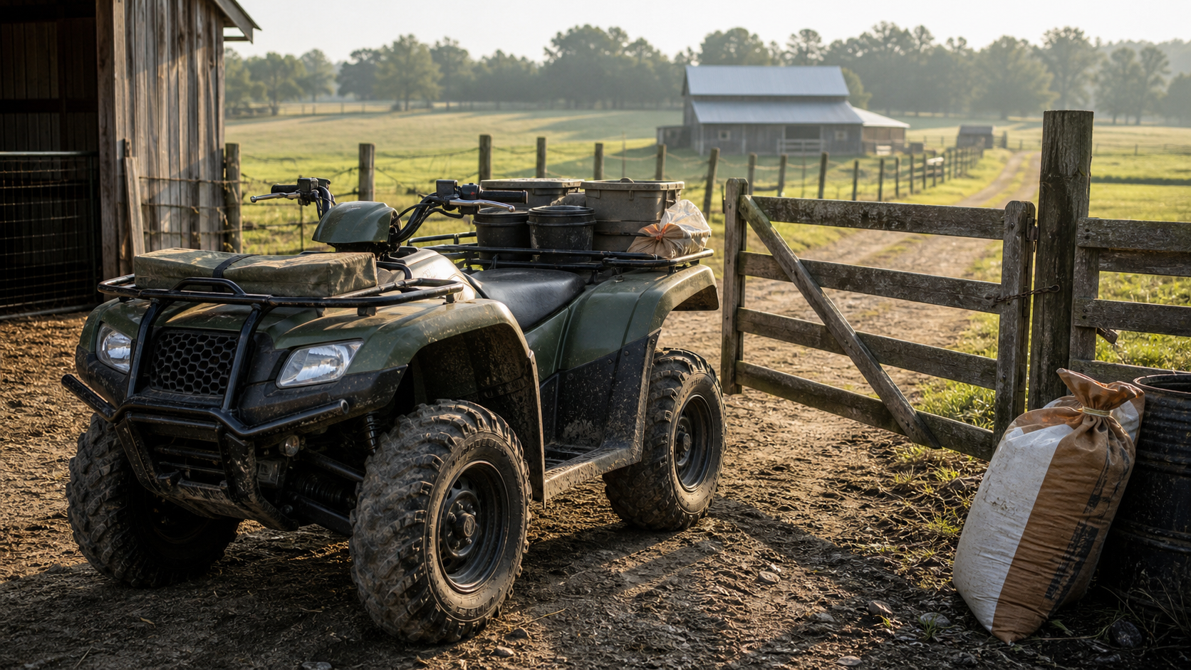 Farm ATVs: Why Utility Machines Are Essential for Rural Work shown through a realistic ATV riding scene