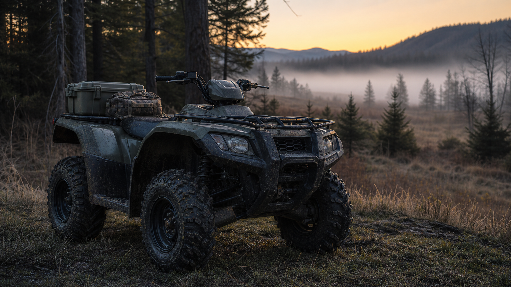Hunting ATVs: Quiet, Durable Machines for the Outdoors shown through a realistic ATV riding scene
