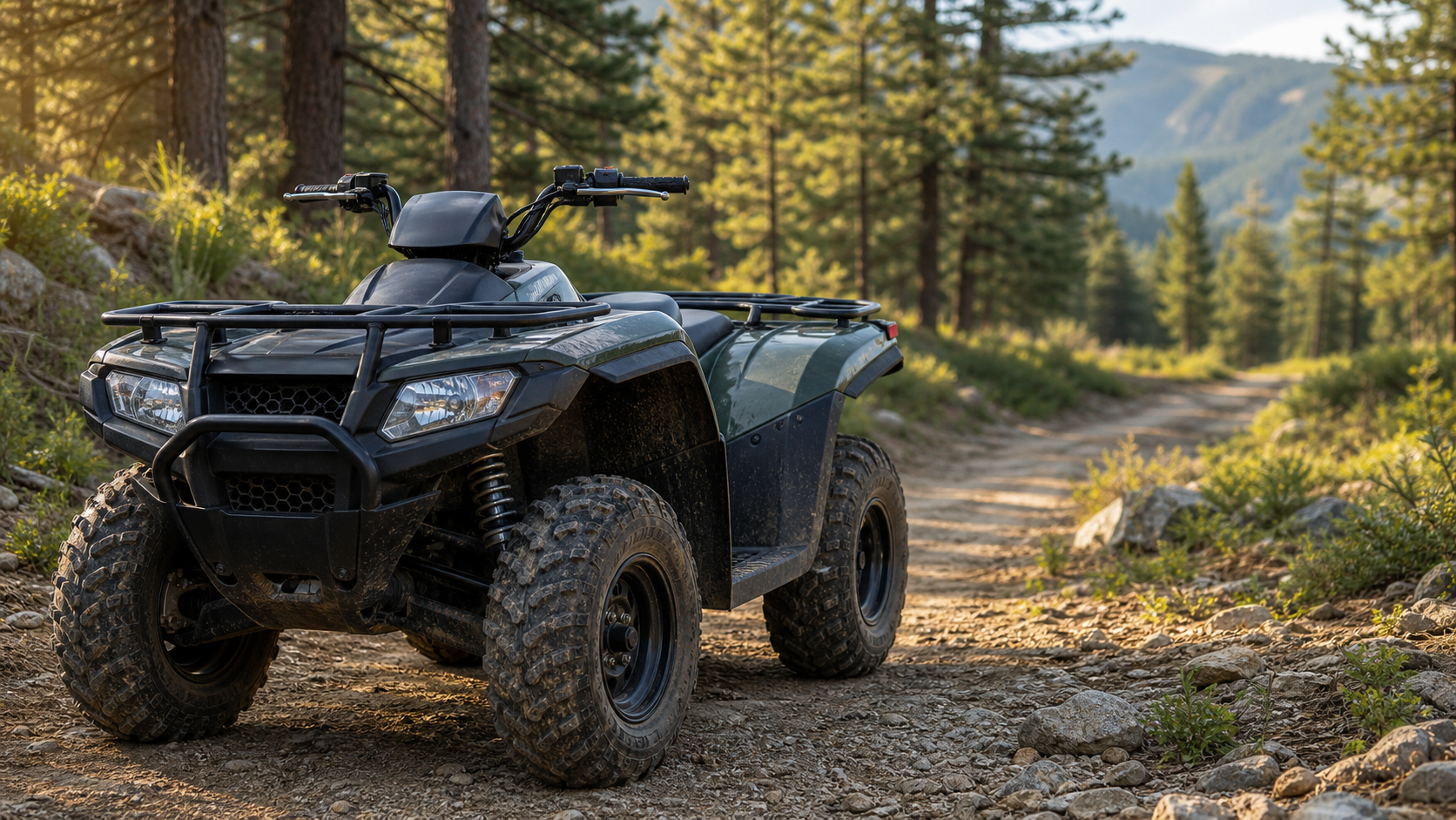 Recreational ATVs: The Perfect Machines for Trail Riding shown through a realistic ATV riding scene