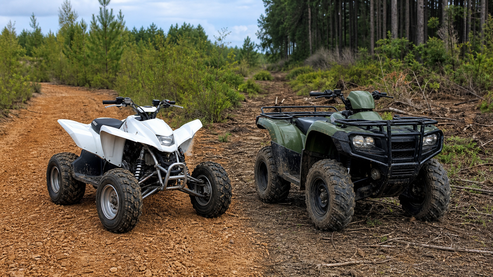 Sport ATV vs Utility ATV: What’s the Difference? shown through a realistic ATV riding scene