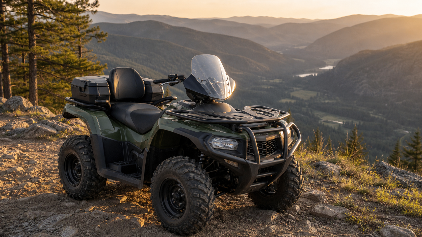 Touring ATVs: Comfort-Focused Machines for Long Rides shown through a realistic ATV riding scene