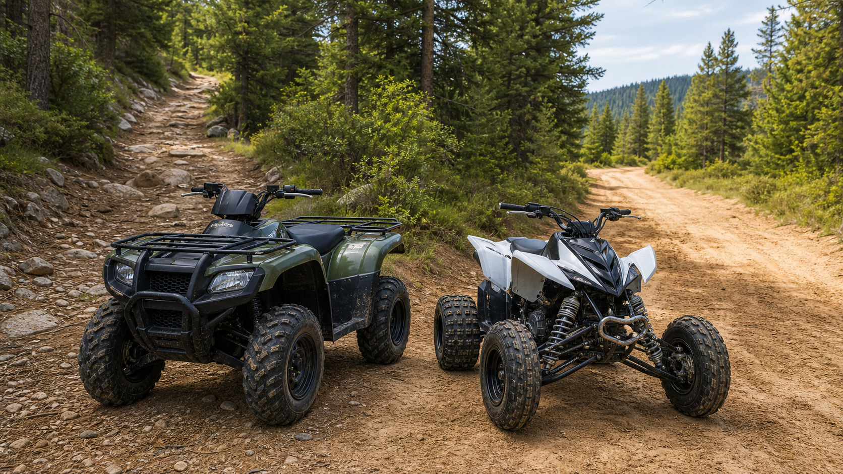 Trail ATVs vs Sport ATVs: Choosing the Right Ride shown through a realistic ATV riding scene