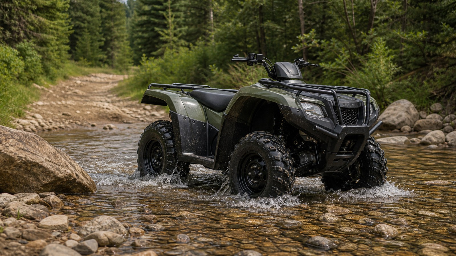 Unbranded ATV scene showing drivetrain fundamentals for new riders