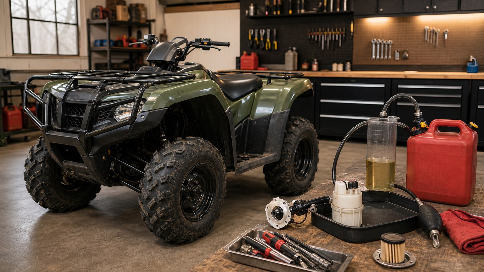 Unbranded ATV scene showing beginner fuel system understanding