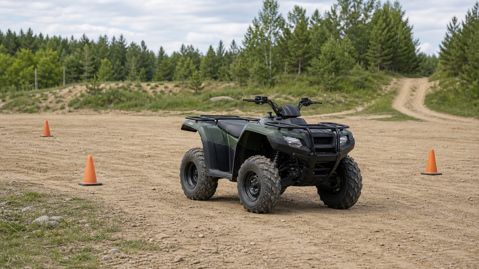 Unbranded ATV scene showing beginner-friendly controls on modern ATVs