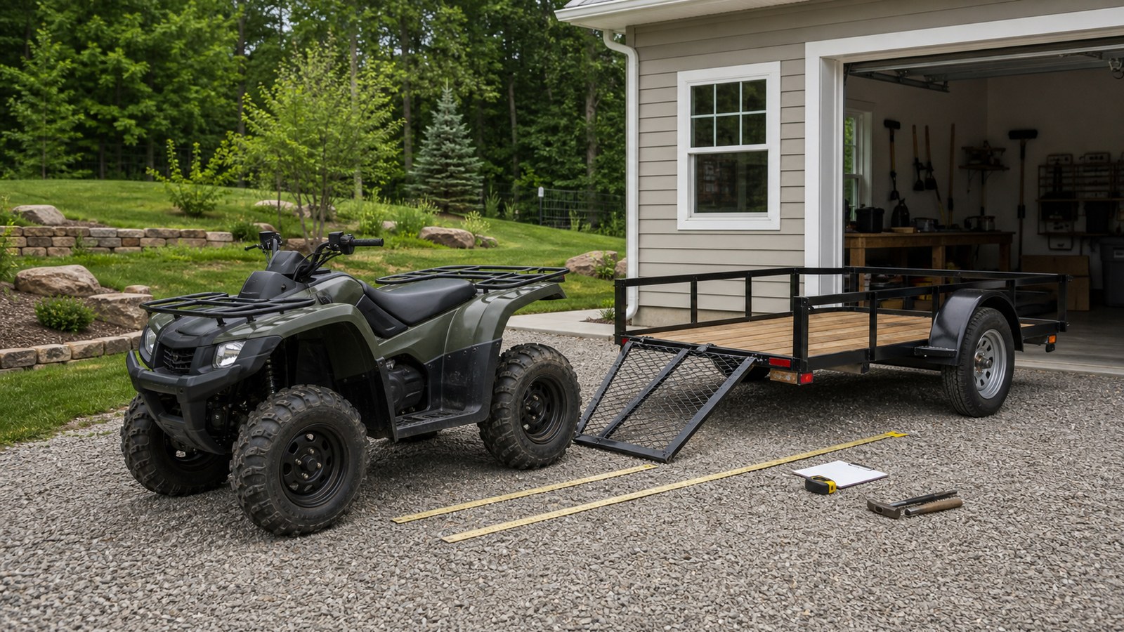 Unbranded ATV scene showing new-owner size and load ratings