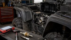 Unbranded ATV scene for ATV Bogging, Stalling, or Backfiring: Common Causes Explained