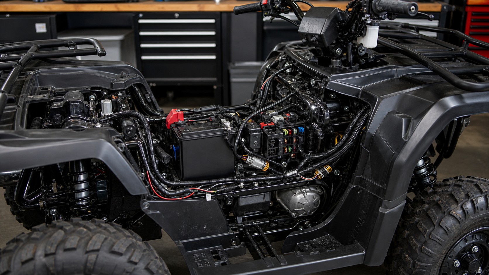 Unbranded ATV scene for Electrical Systems and Wiring Explained for ATV Riders Who Want to Understand Their Machine